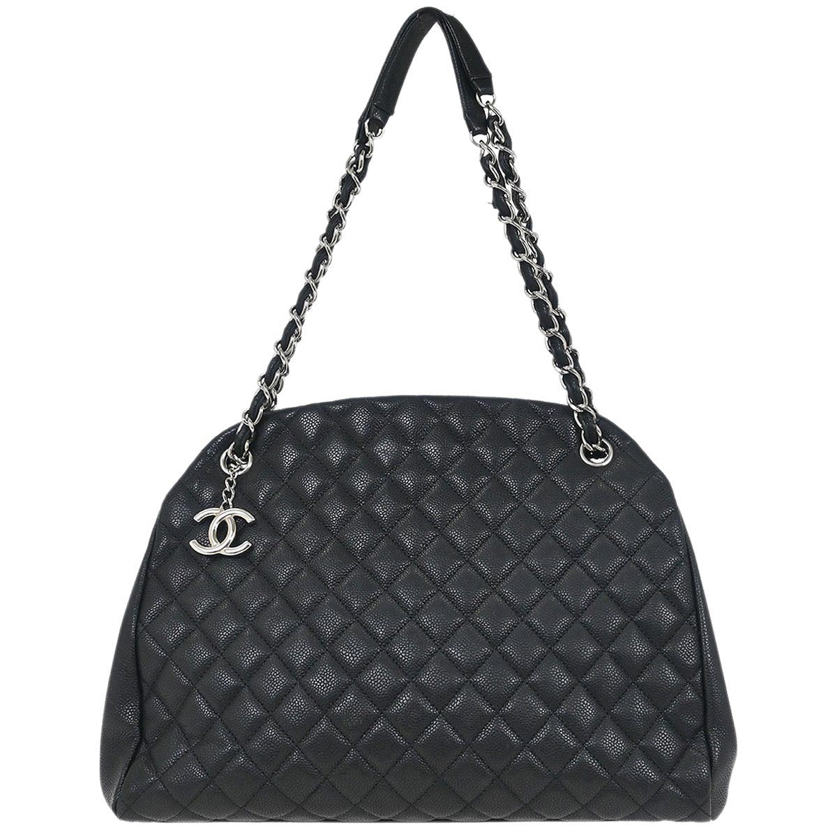 Chanel 2011 Black Calfskin Large Bowling Mademoiselle Handbag