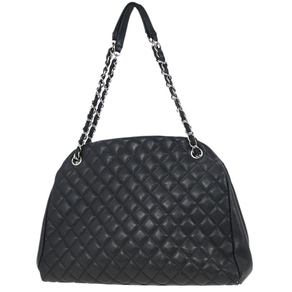 Chanel 2011 Black Calfskin Large Bowling Mademoiselle Handbag