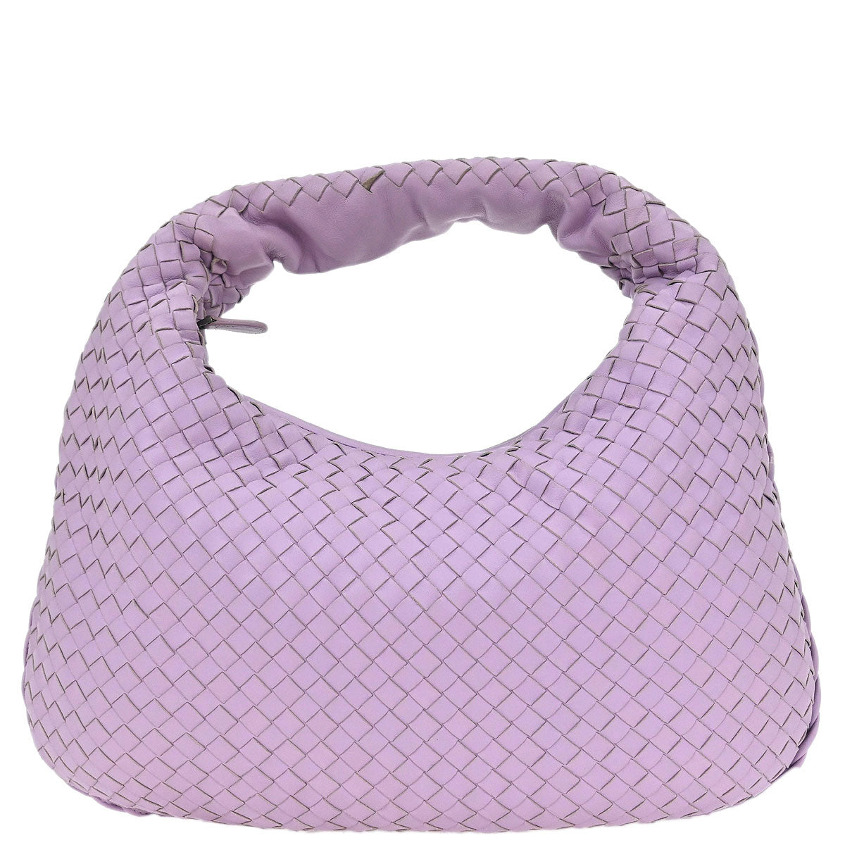 Bottega Veneta Purple Lambskin Intrecciato Hobo Handbag