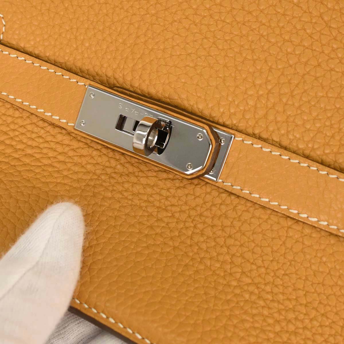 Hermes Moutarde Taurillon Clemence Jypsiere 28 Shoulder Bag