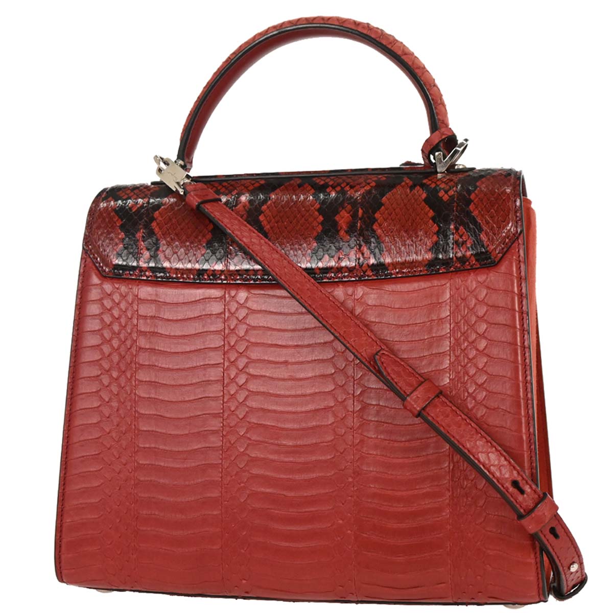 Salvatore Ferragamo * Red Python Boxyz Handbag