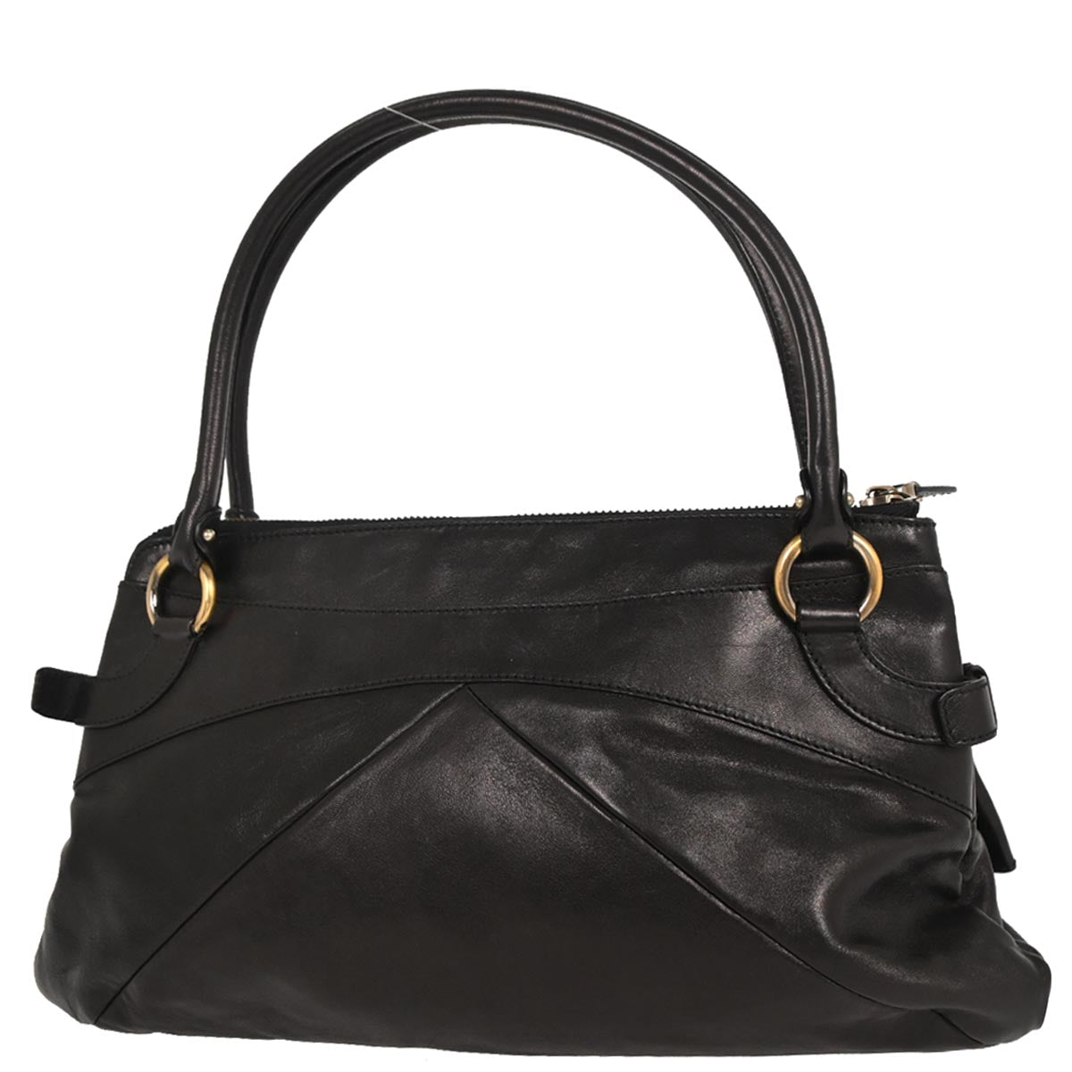 Salvatore Ferragamo Black Leather Gancini Handbag
