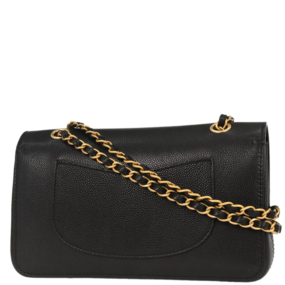 Chanel 2017 Black Caviar Medium Classic Double Flap Shoulder Bag