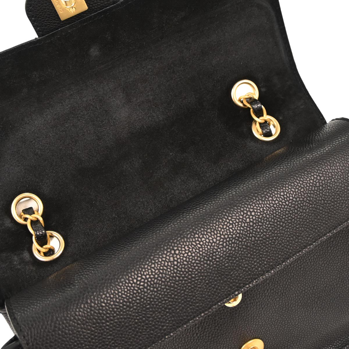 Chanel 2017 Black Caviar Medium Classic Double Flap Shoulder Bag