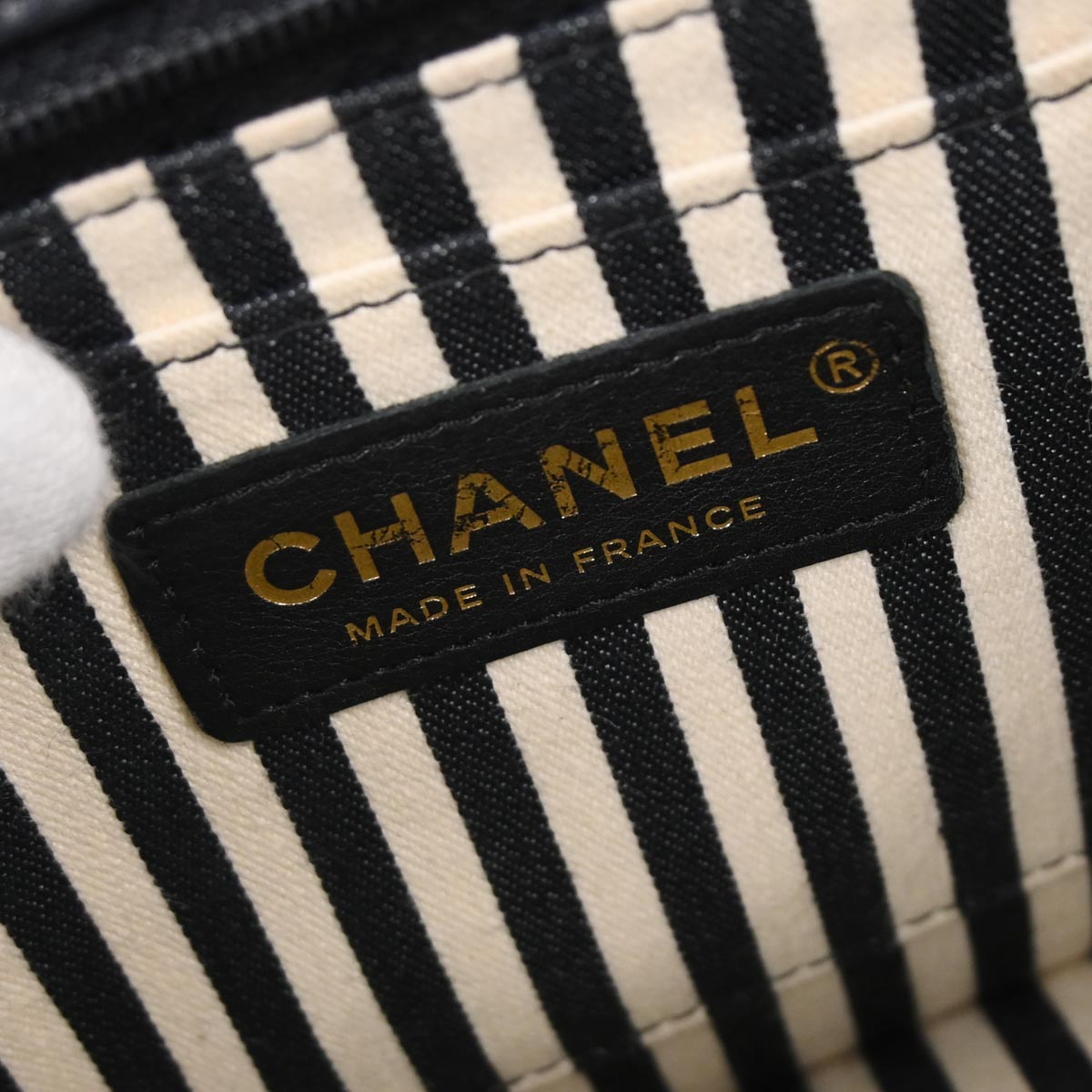 Chanel Black Calfskin Chevron Shoulder Bag