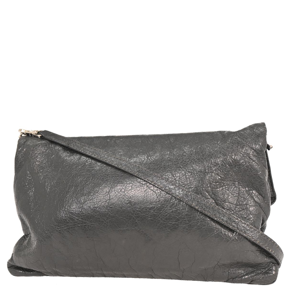 Balenciaga Gray Leather Envelope Shoulder Bag