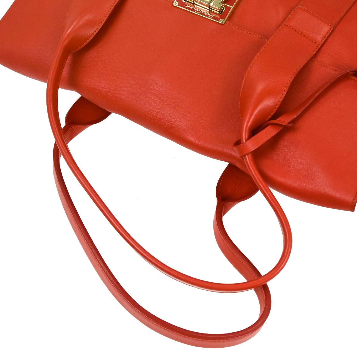 Salvatore Ferragamo Red Leather Sookie Gancini Handbag