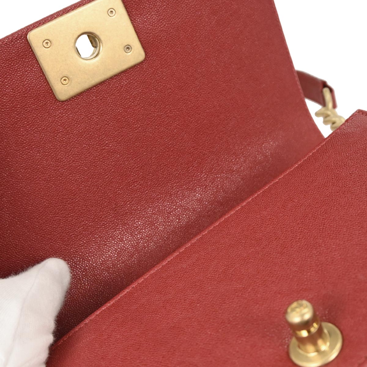 Boy Chanel 2019 Red Caviar Small Chain Shoulder Bag