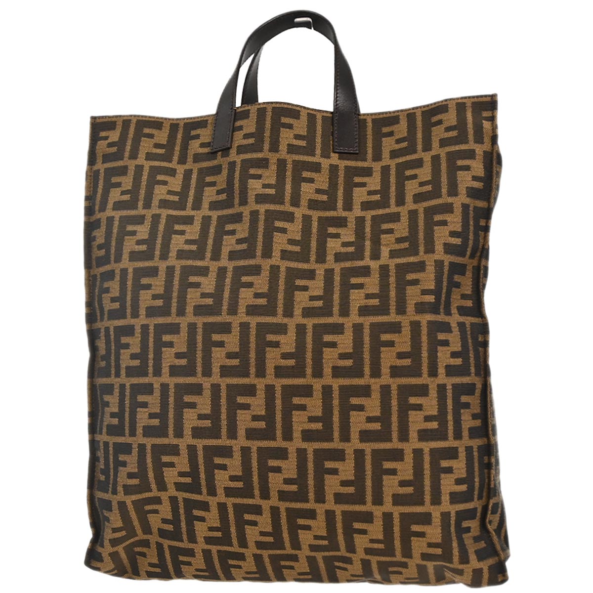 Fendi Brown Canvas Zucca Tote Handbag