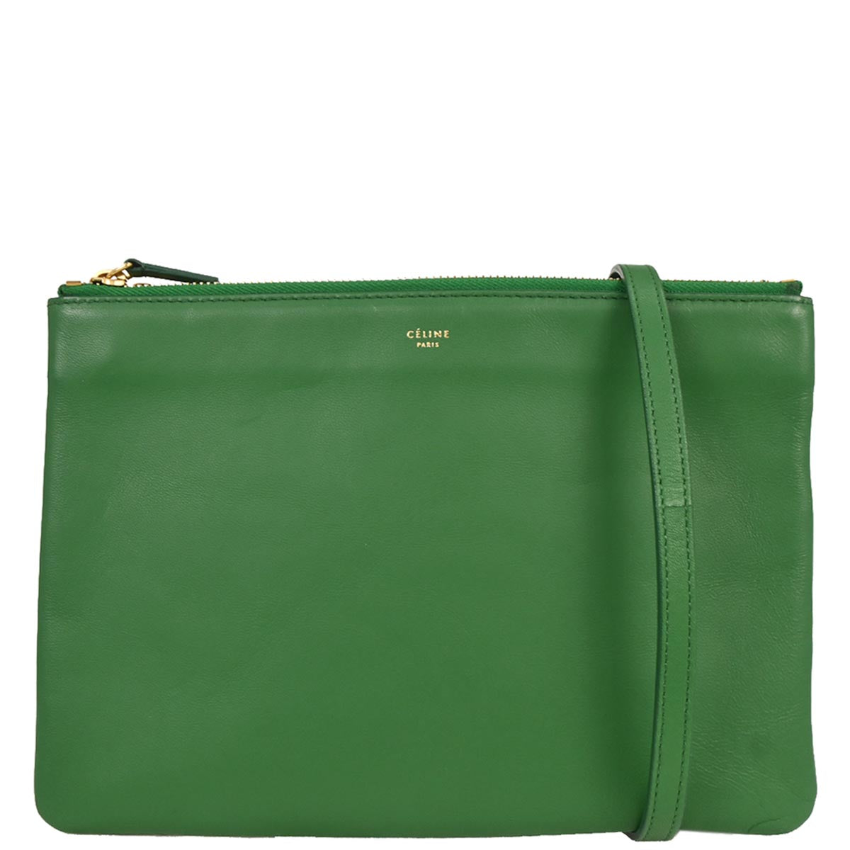 Celine Green Leather Trio Shoulder Bag