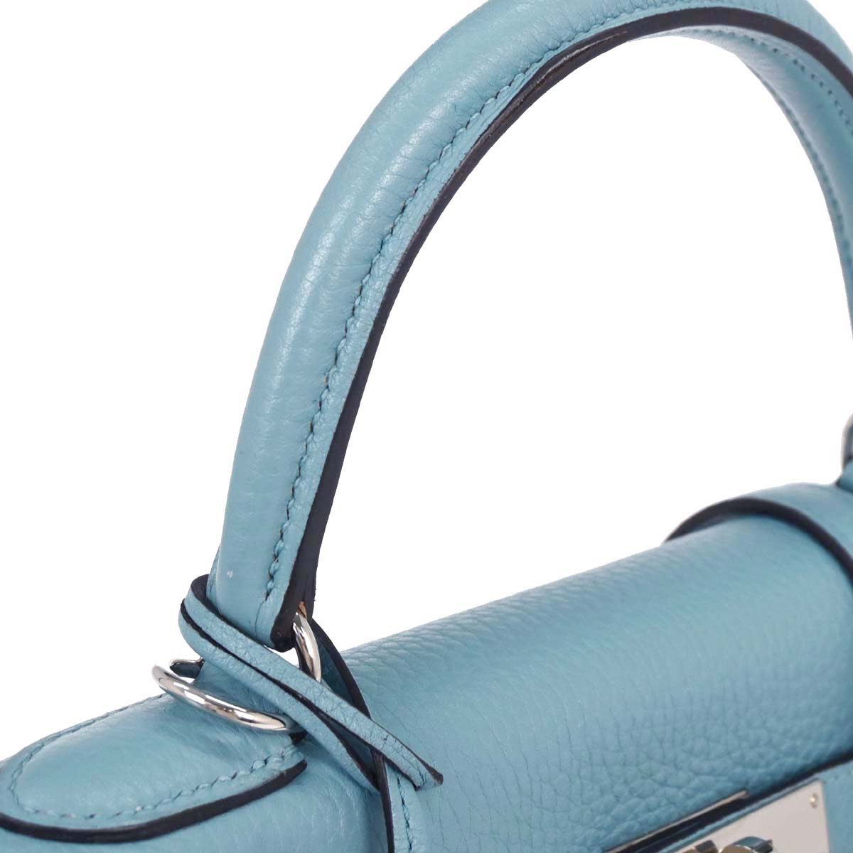 Hermes Blue Saint Cyr Taurillon Clemence Kelly 28 Retourne Handbag