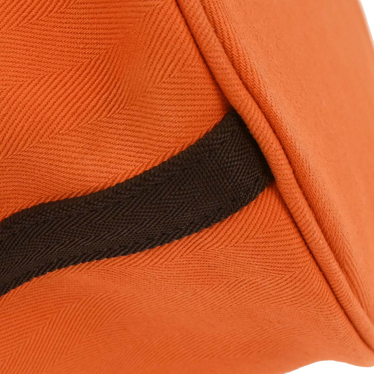 Hermes Orange Toile Chevron Sac de Pansage Bucket Shoulder Bag