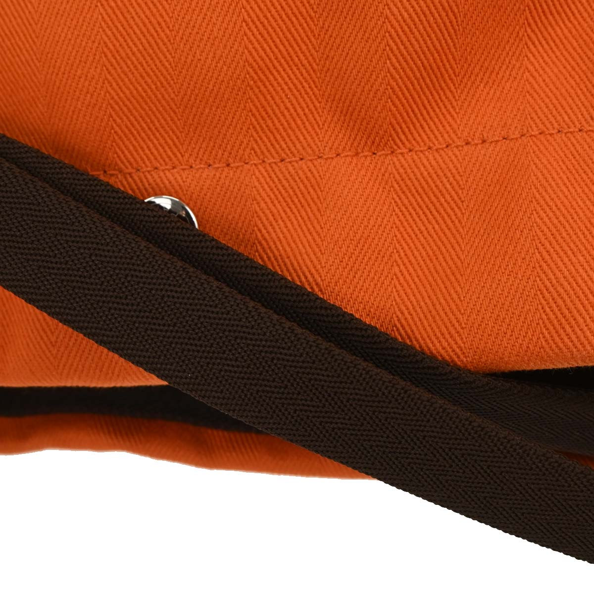 Hermes Orange Toile Chevron Sac de Pansage Bucket Shoulder Bag