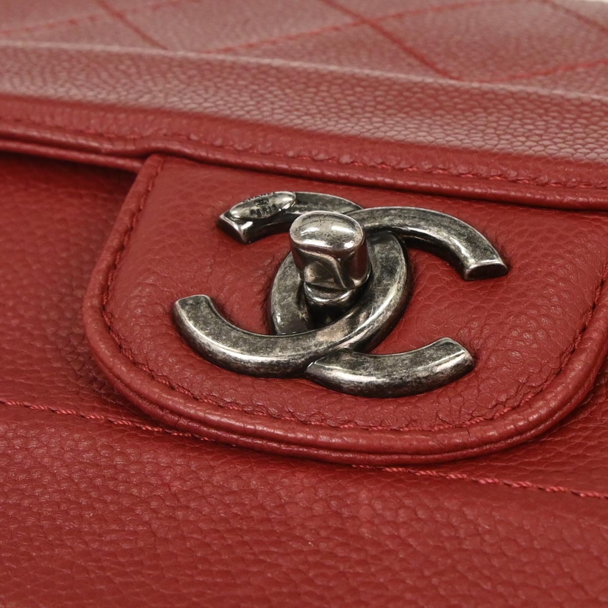 Chanel 2014-2015 Red Caviar Shoulder Bag