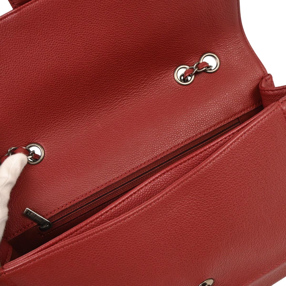 Chanel 2014-2015 Red Caviar Shoulder Bag