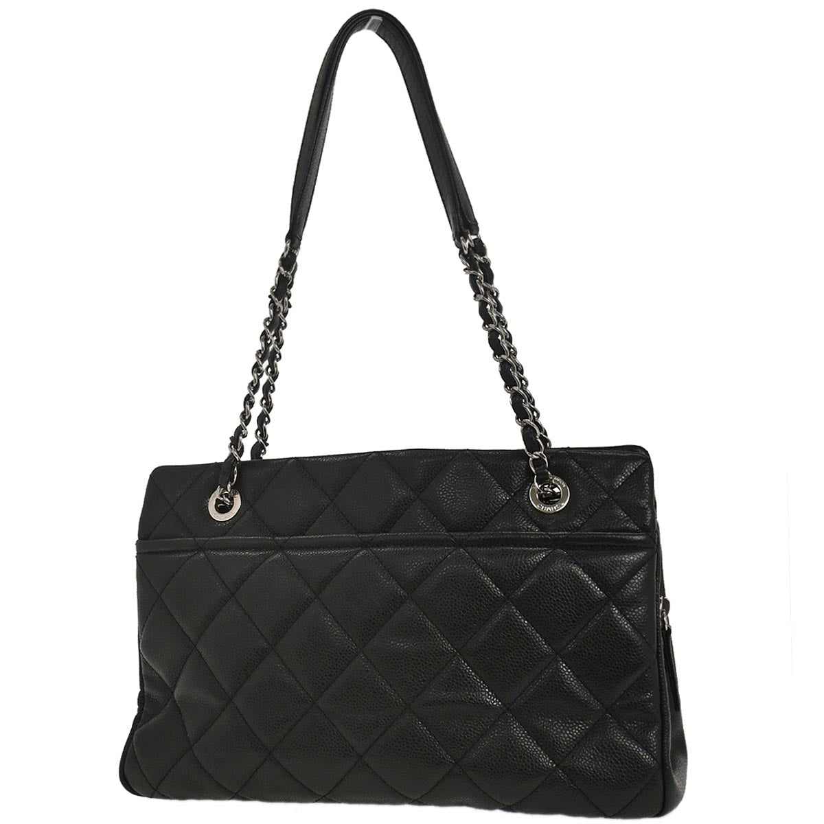 Chanel 2013-2014 Black Caviar Timeless CC Chain Tote Bag