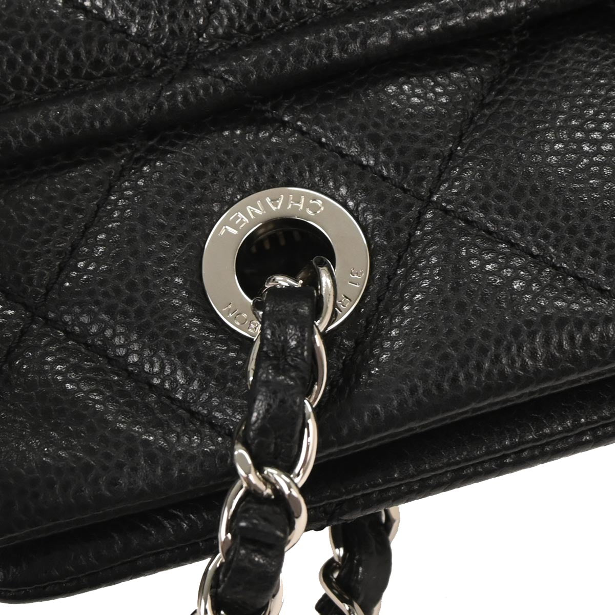Chanel 2013-2014 Black Caviar Timeless CC Chain Tote Bag