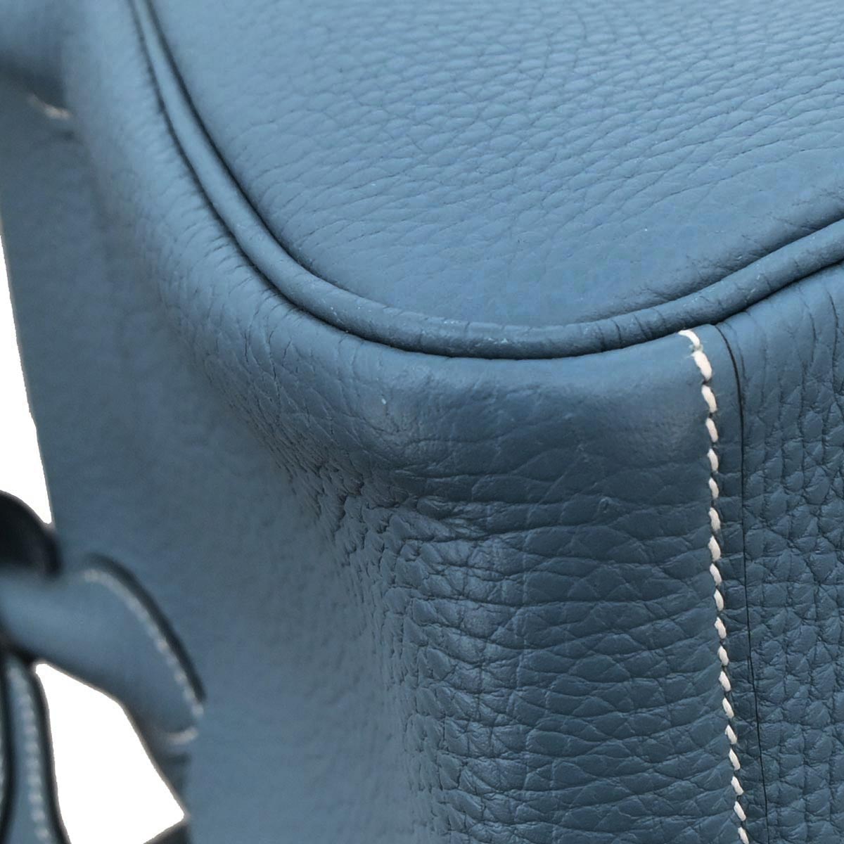 Hermes Blue Jean Taurillon Clemence Lindy 30 Shoulder Bag