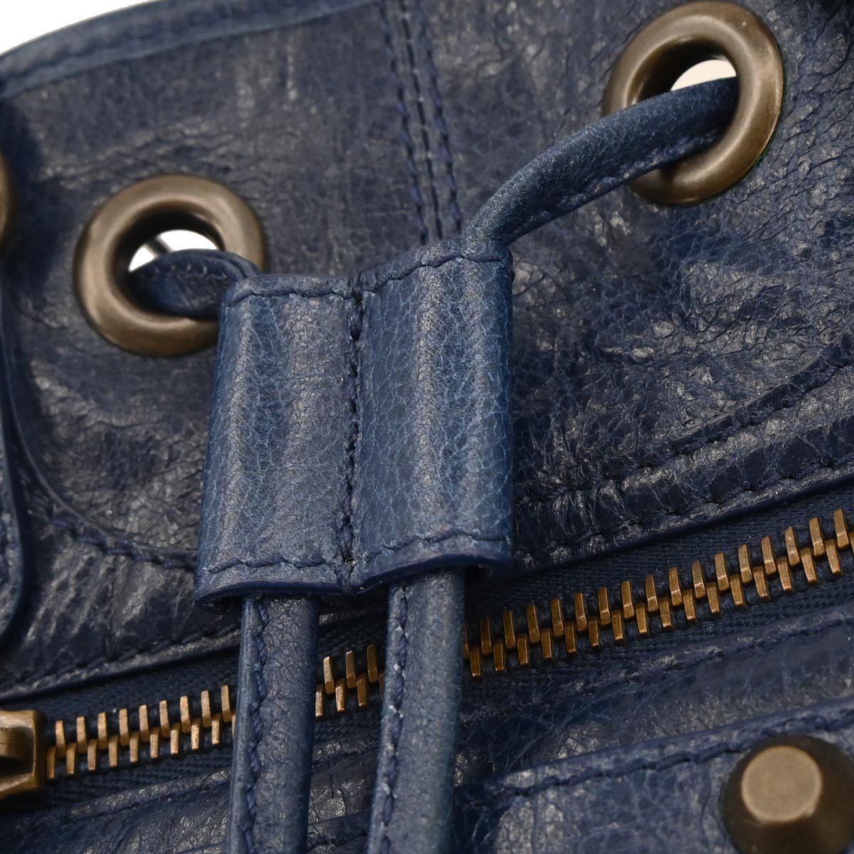 Balenciaga Blue Classic Mini Pompon 2way Shoulder Handbag