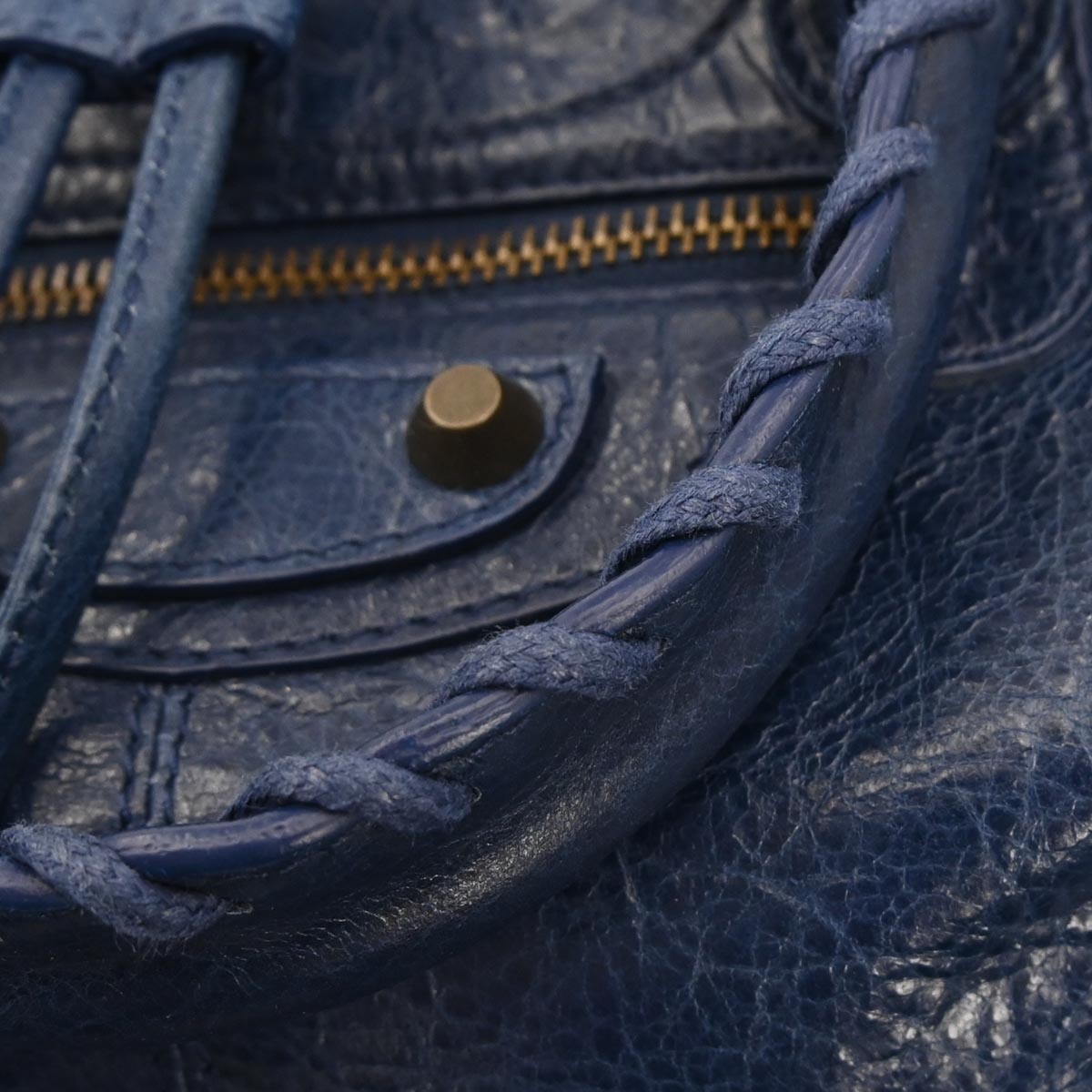 Balenciaga Blue Classic Mini Pompon 2way Shoulder Handbag