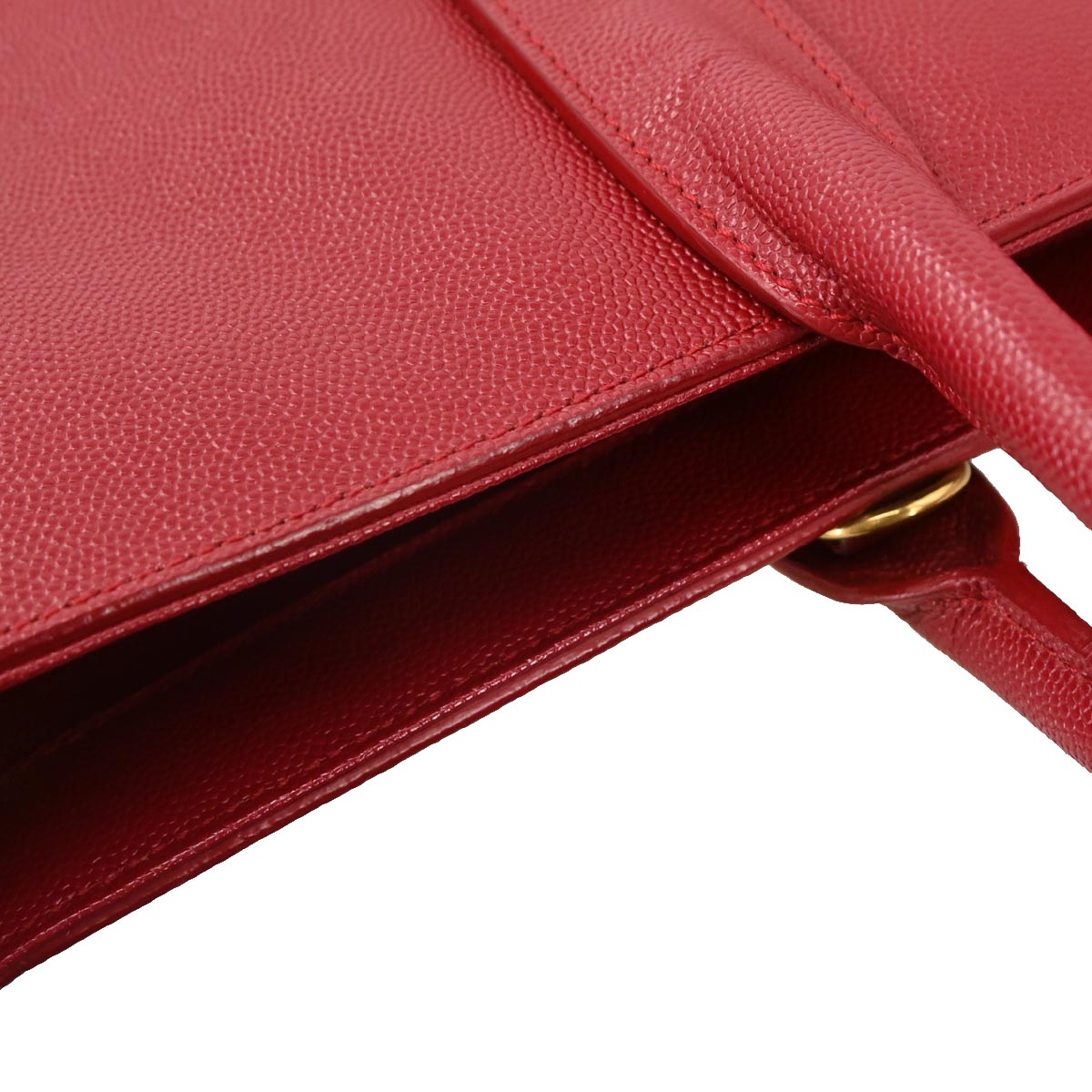 Saint Laurent Red Leather Sac Museum Tote Handbag