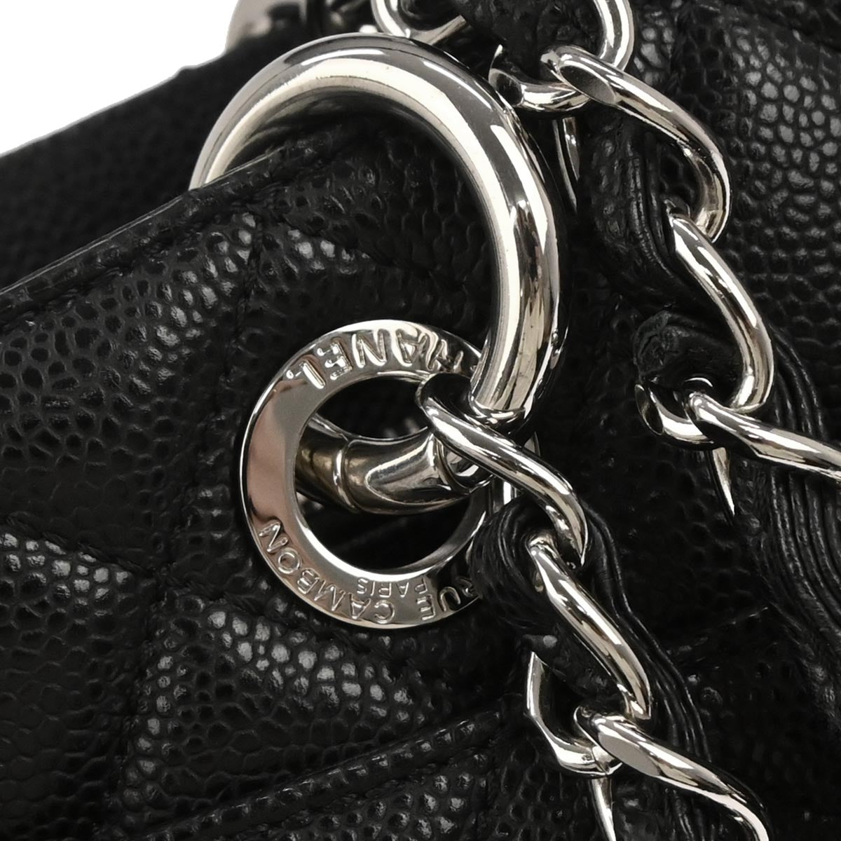 Chanel Black Caviar Grand Shopping Tote GST XL Chain Handbag