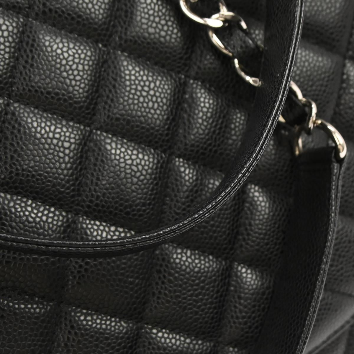 Chanel Black Caviar Grand Shopping Tote GST XL Chain Handbag