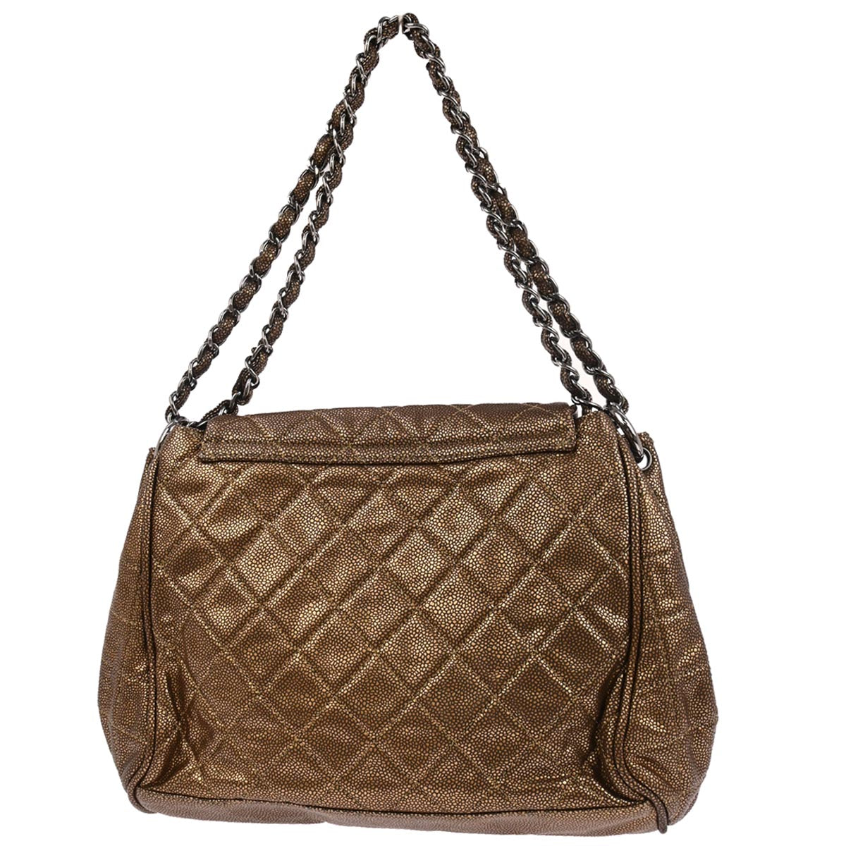 Chanel Brown Caviar Skin Timeless Accordion Flap Shoulder Bag