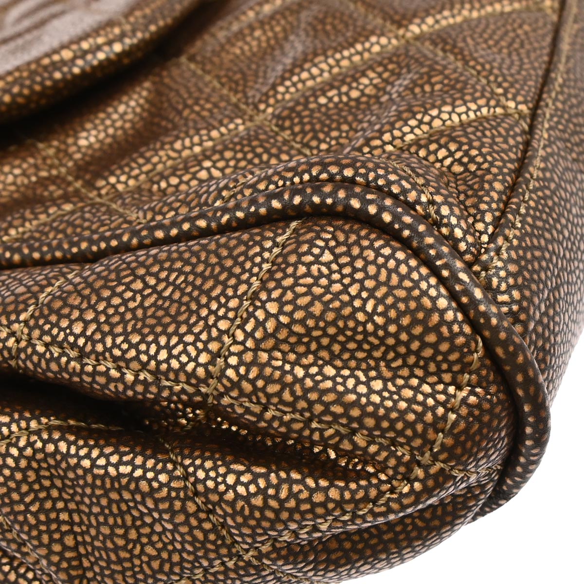 Chanel Brown Caviar Skin Timeless Accordion Flap Shoulder Bag