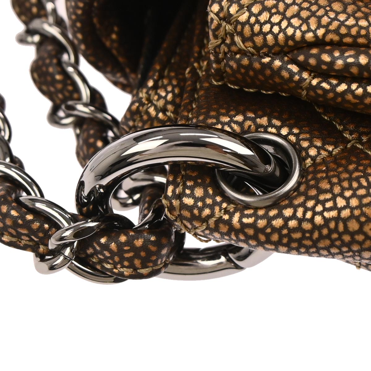 Chanel Brown Caviar Skin Timeless Accordion Flap Shoulder Bag