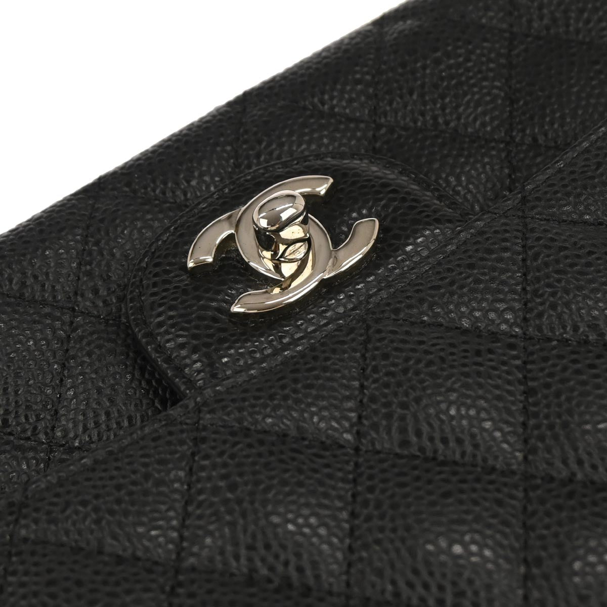 Chanel Black Caviar Skin Medium Classic Double Flap Shoulder Bag