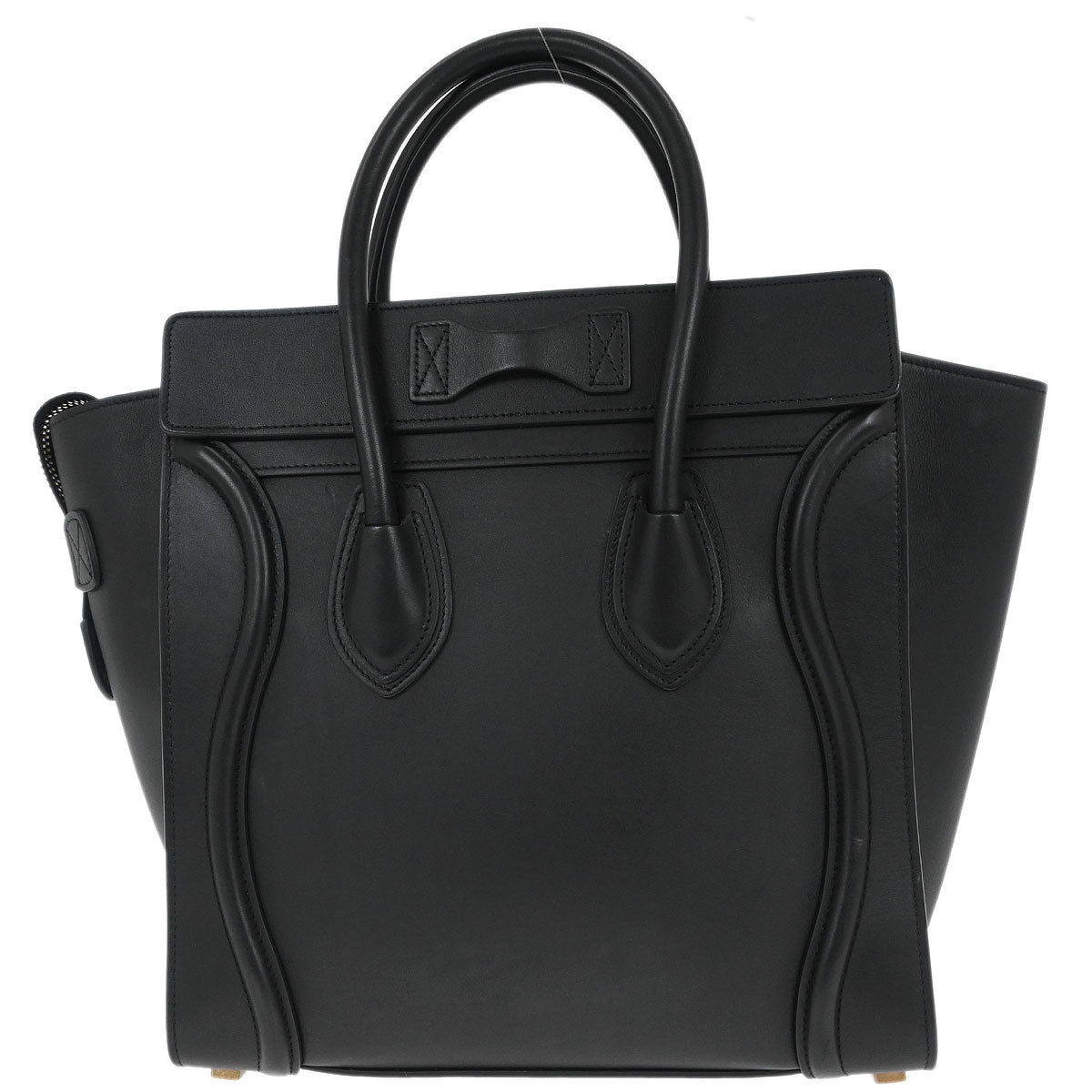 Celine Black Leather Micro Luggage Tote Bag