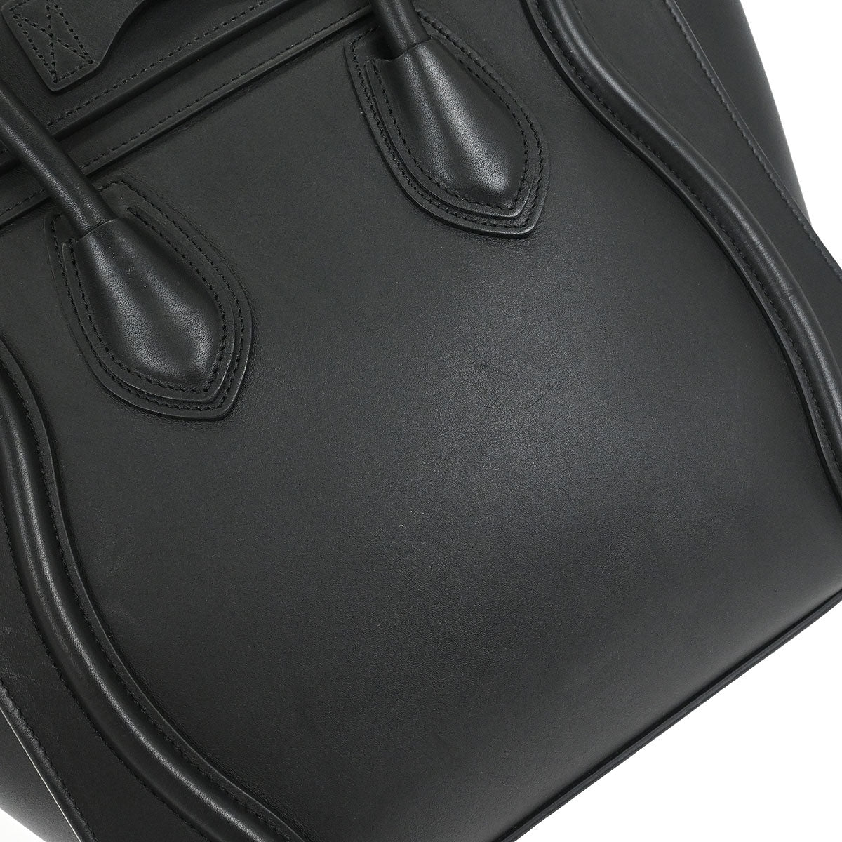 Celine Black Leather Micro Luggage Tote Bag