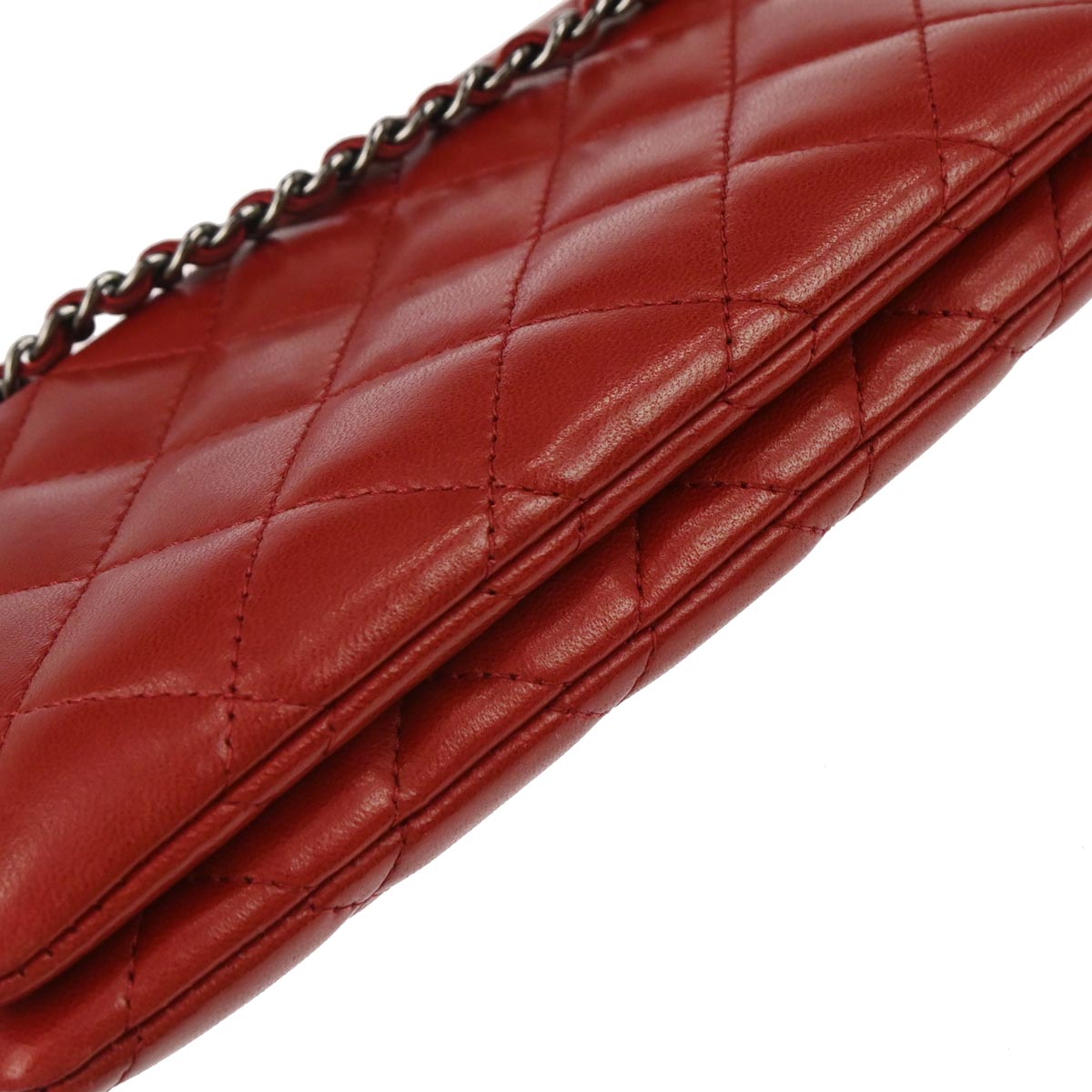 Chanel Red Lambskin Flap Bag Shoulder Bag