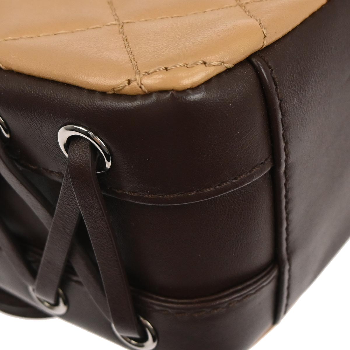 Chanel Beige Brown Lambskin Coco Corset Flap Bag Shoulder Bag