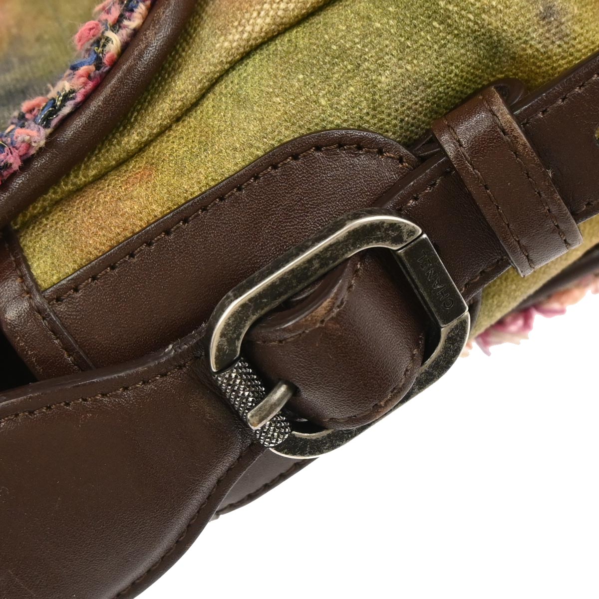 Chanel Khaki Canvas Graffiti On The Pavements Shoulder Bag