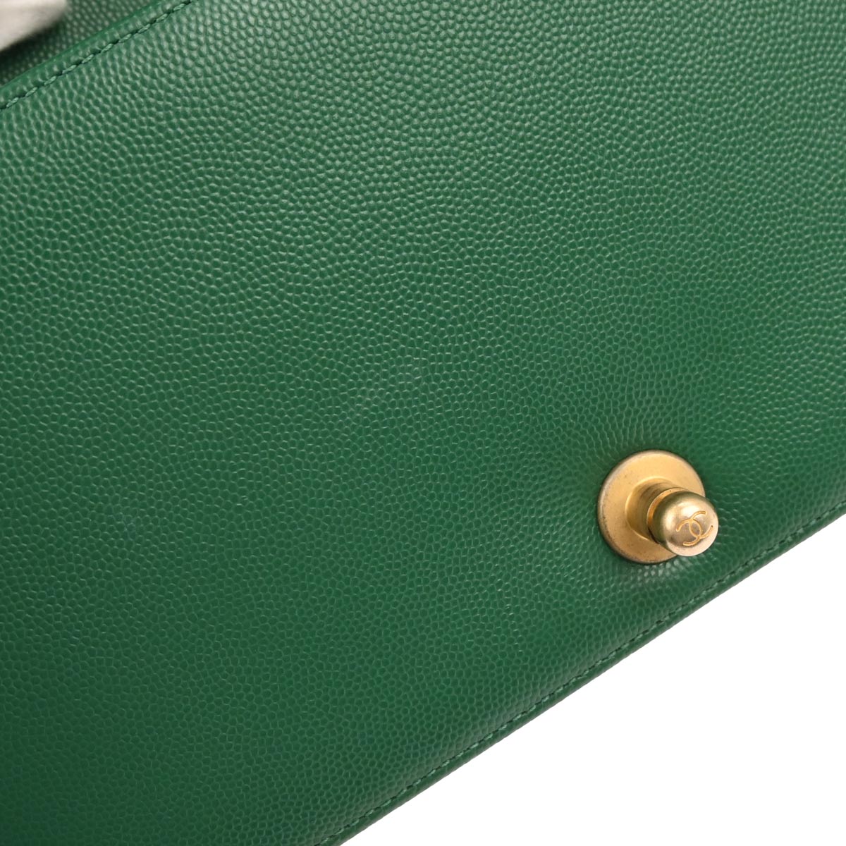 Boy Chanel Green Caviar Skin Medium Shoulder Bag