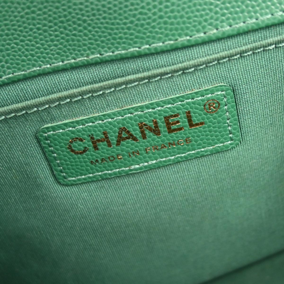 Boy Chanel Green Caviar Skin Medium Shoulder Bag