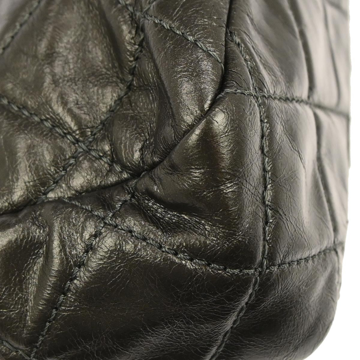 Chanel Gray Calfskin Chain Me Shoulder Bag