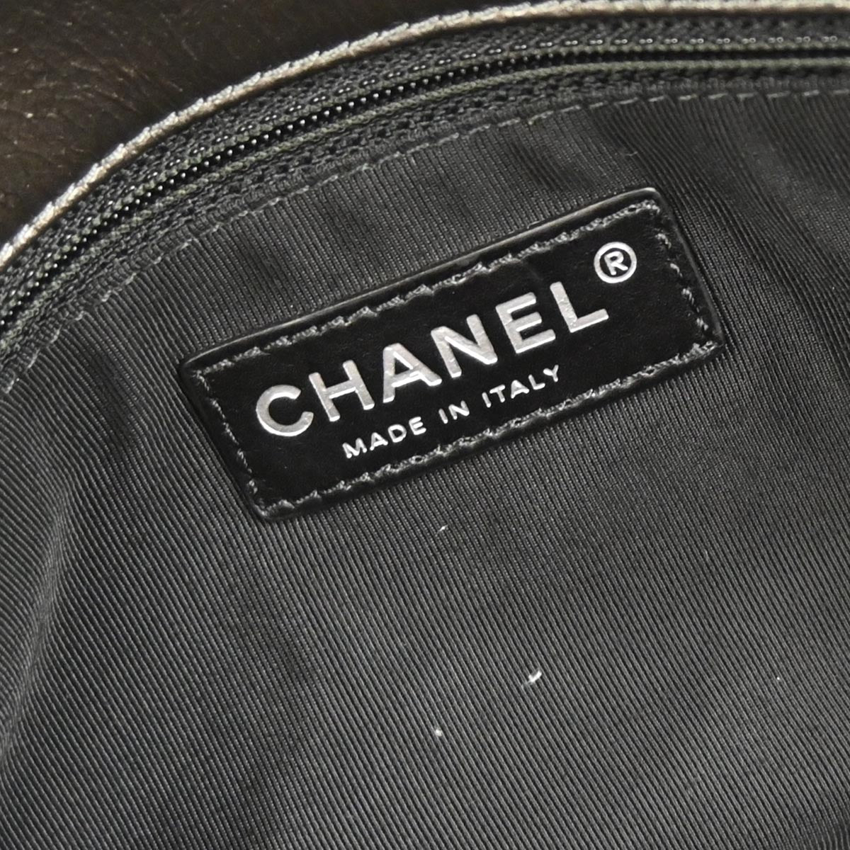 Chanel Gray Calfskin Chain Me Shoulder Bag