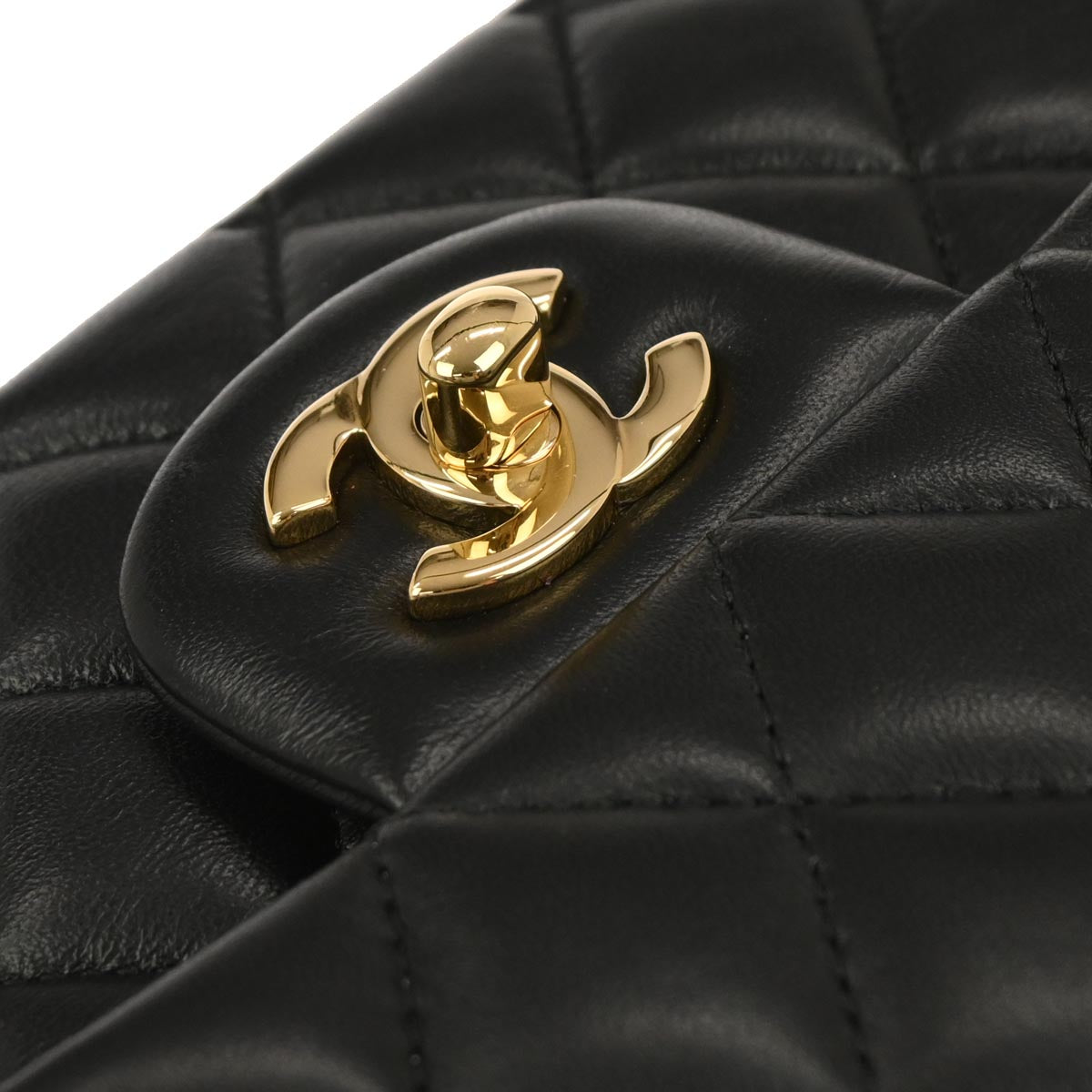 Chanel Black Lambskin Medium Classic Double Flap Shoulder Bag