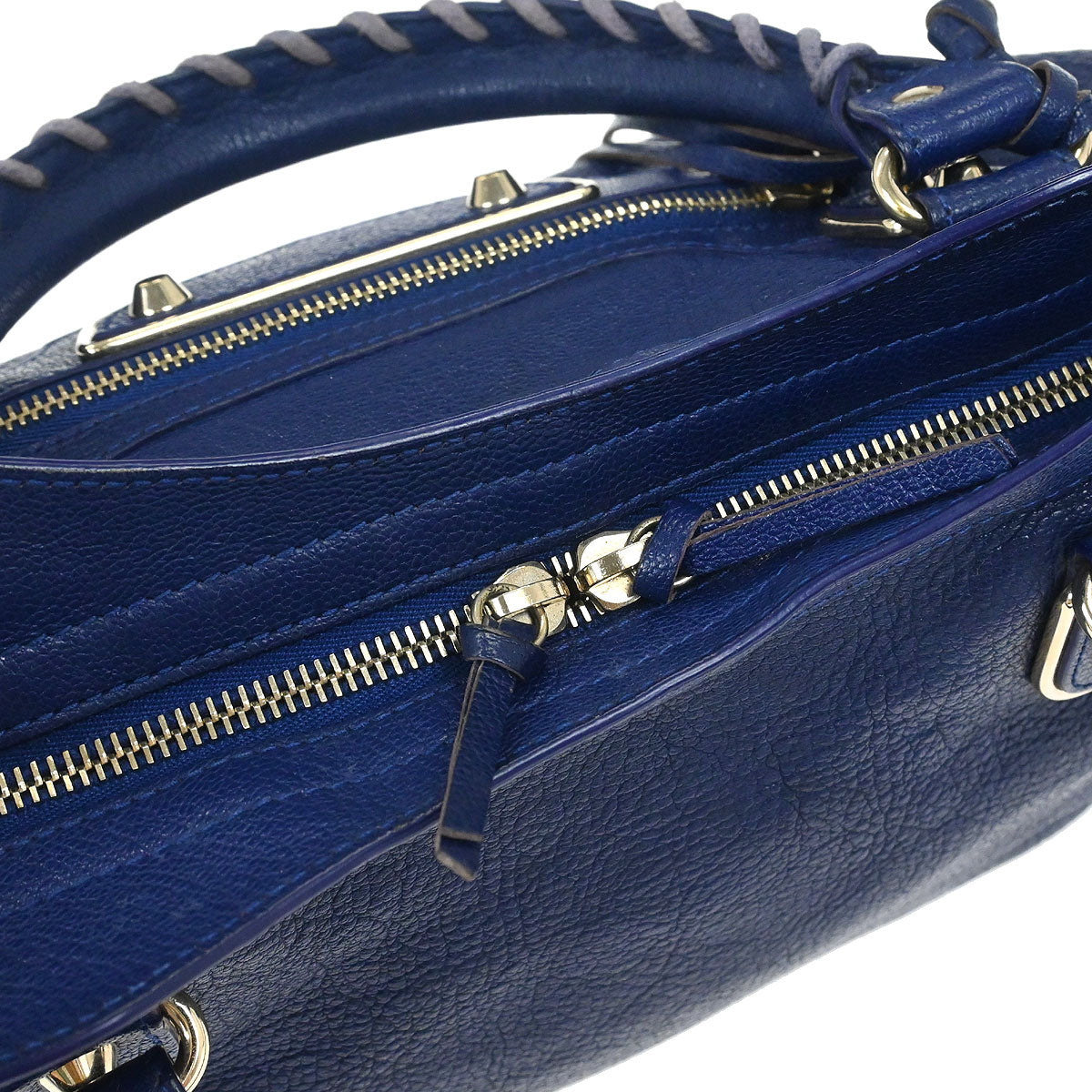 Balenciaga Blue Metallic Edge Classic City Handbag