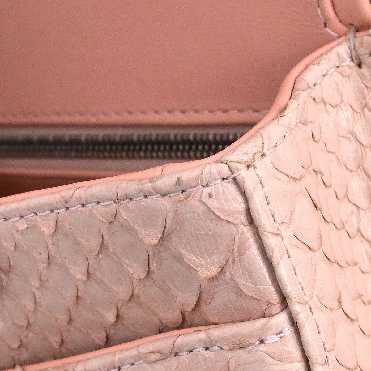 Chanel * Light Pink Python Medium Classic Double Flap Shoulder Bag