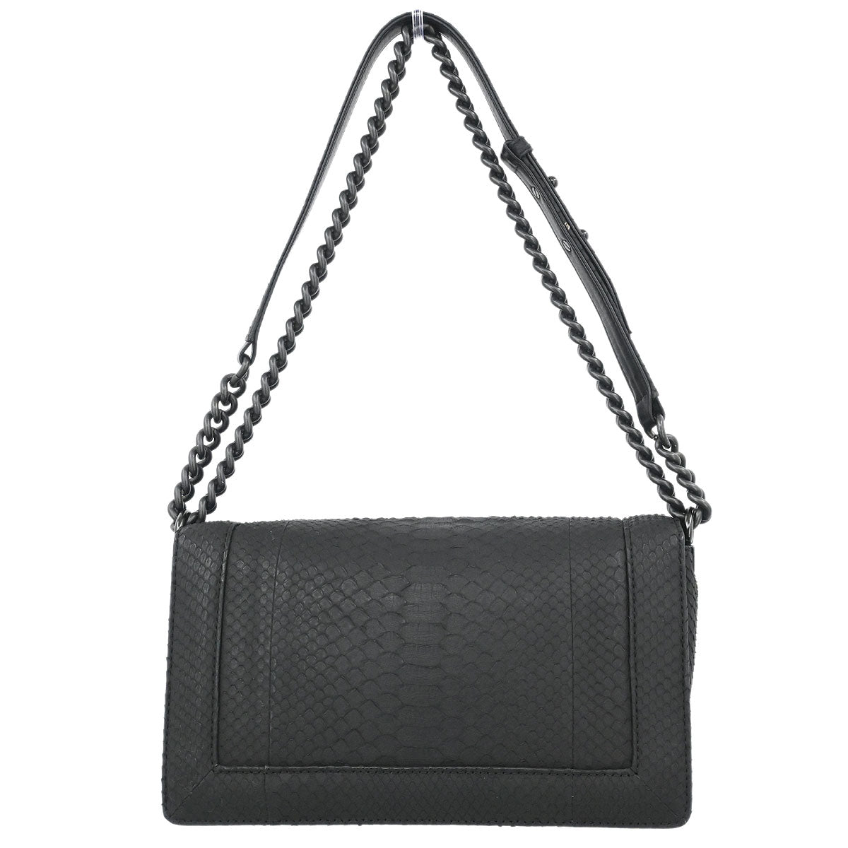 Boy Chanel * Black Python New Medium Shoulder Bag