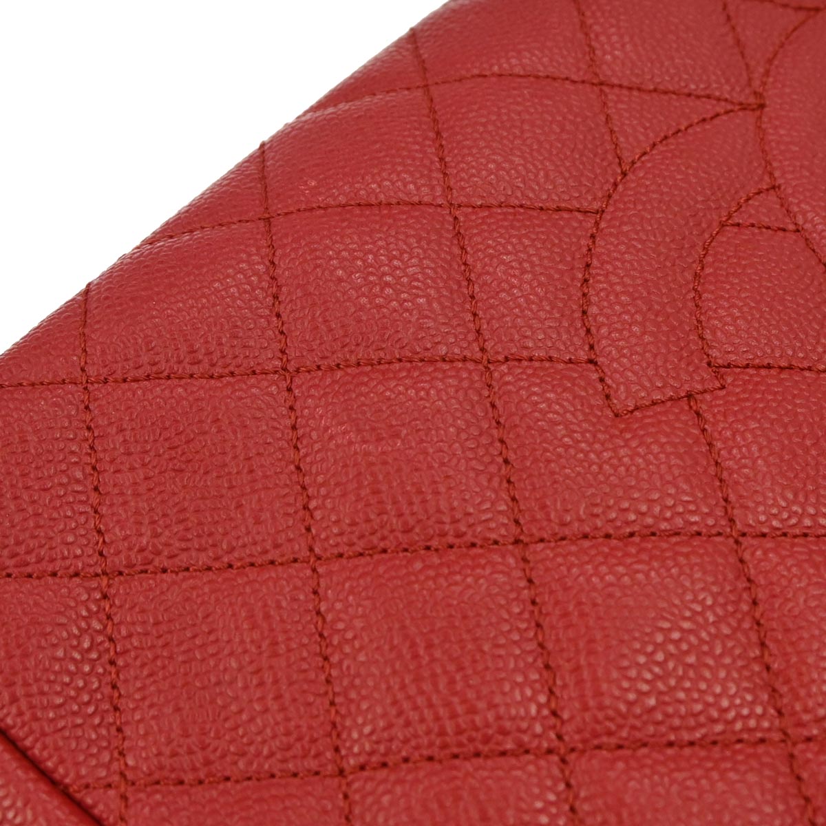 Chanel Red Caviar Skin Grand Shopping Tote GST Chain Handbag