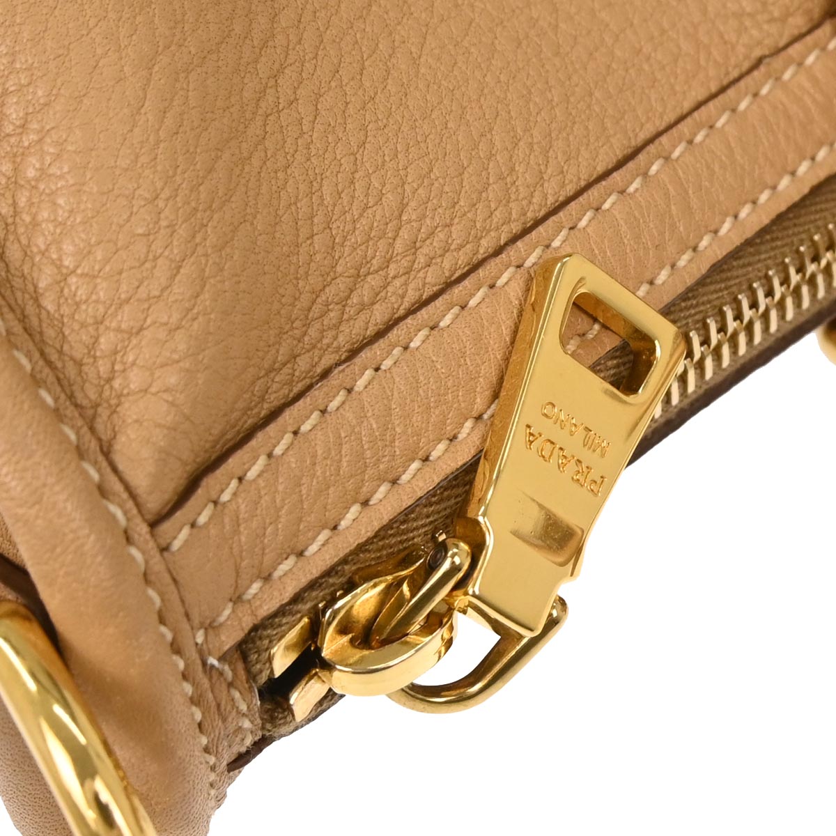 Prada Beige Leather 2way Handbag