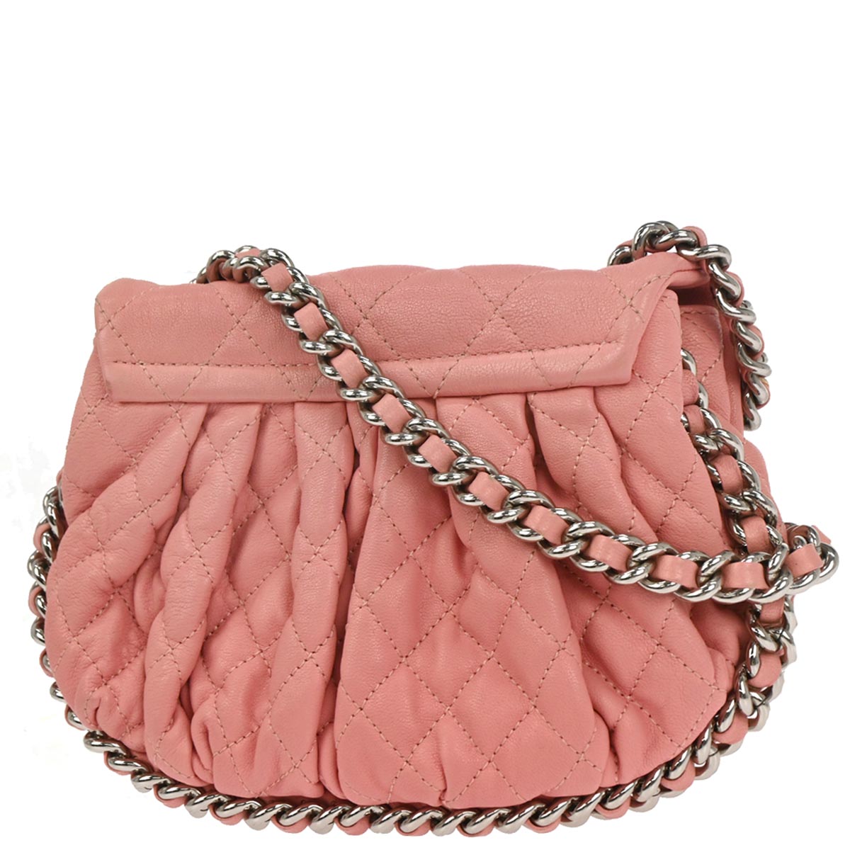 Chanel Pink Calfskin Chain Around Shoulder Bag