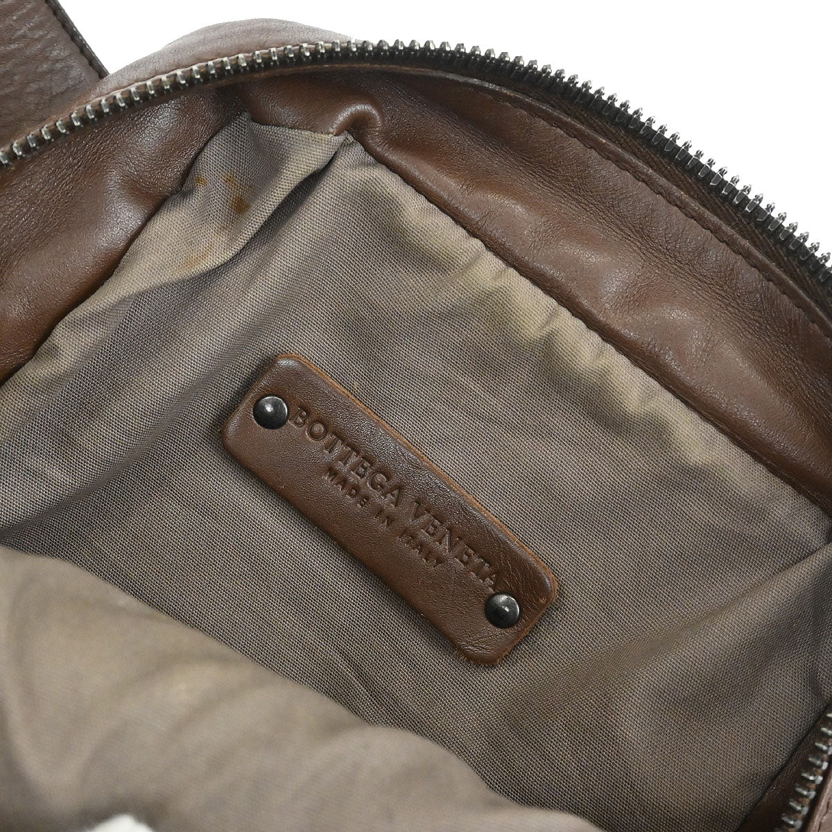 Bottega Veneta Brown Calfskin Intrecciato Shoulder Bag