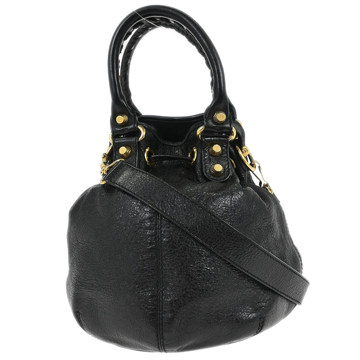 Balenciaga Black Giant Pompon Handbag