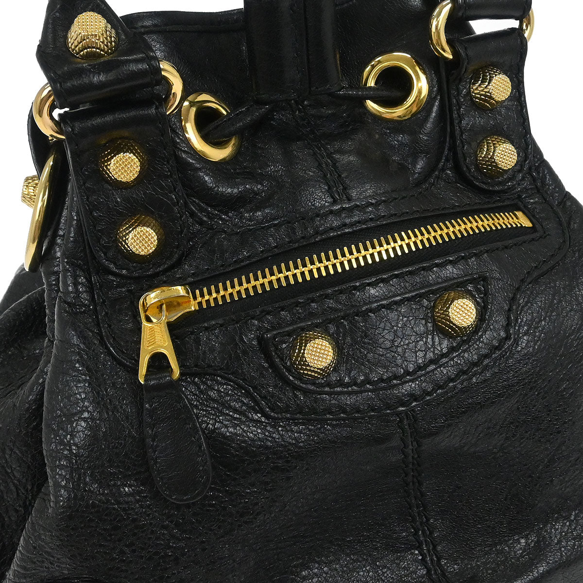 Balenciaga Black Giant Pompon Handbag